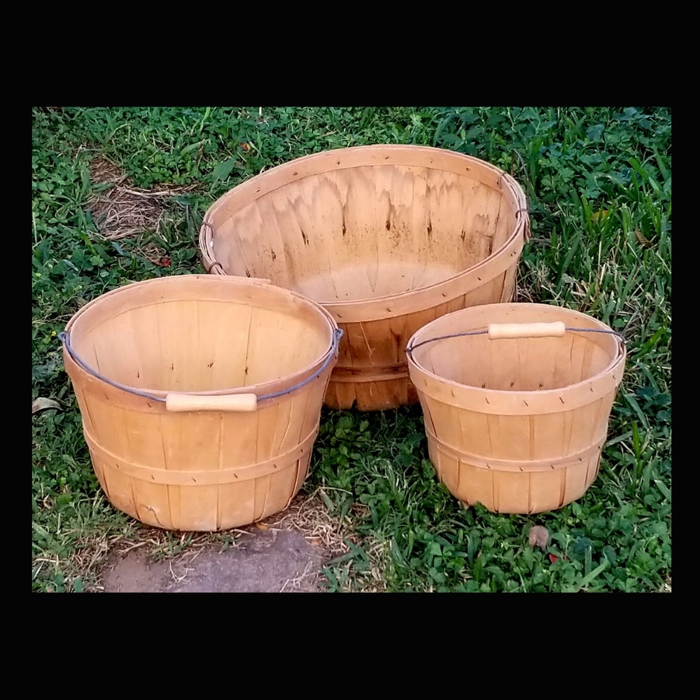 Harvest Time Natural Wood Bushel Baskets!